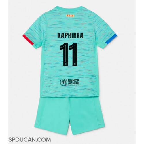Dječji Nogometni Dres Barcelona Raphinha Belloli #11 Rezervni 2023-24 Kratak Rukav (+ Kratke hlače)